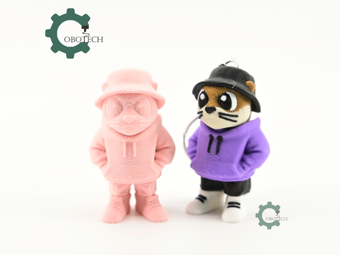Digital Downloads - Cobotech Urban Otter In Hoodie Articulated Keychain - Cute Backpack Keychain
