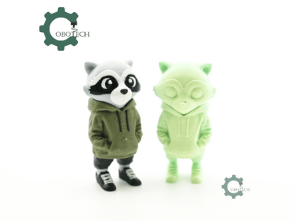 Digital Downloads - Cobotech Urban Raccoon In Hoodie Articulated Keychain - Cute Backpack Keychain