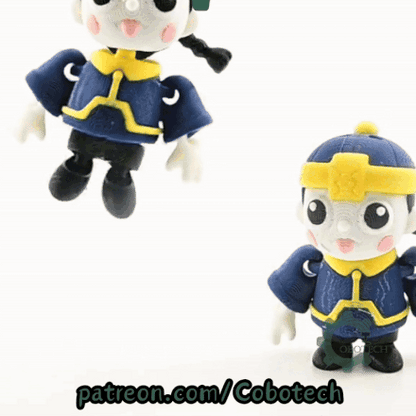 Digital Downloads - Cobotech Halloween Hopping Zombie Jiangshi Articulated Keychain - Cute Backpack Keychain