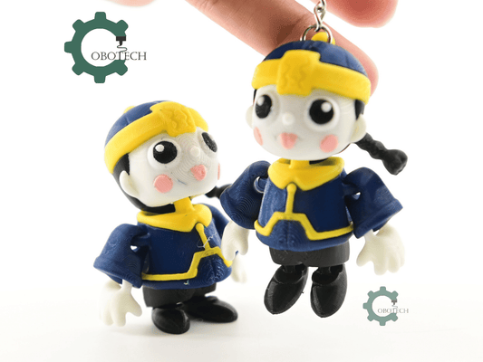 Digital Downloads - Cobotech Halloween Hopping Zombie Jiangshi Articulated Keychain - Cute Backpack Keychain
