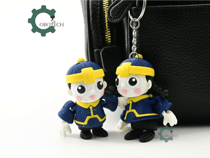 Digital Downloads - Cobotech Halloween Hopping Zombie Jiangshi Articulated Keychain - Cute Backpack Keychain