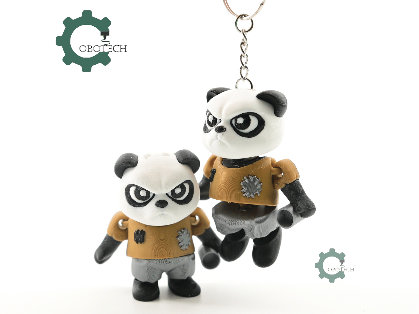 Digital Downloads - Cobotech Poor Grumpy Panda Articulated Keychain - Cute Backpack Keychain