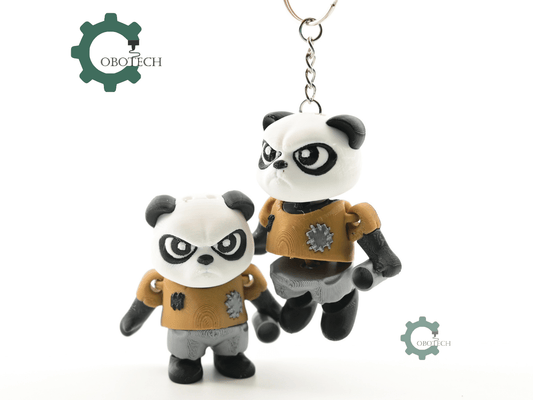 Digital Downloads - Cobotech Poor Grumpy Panda Articulated Keychain - Cute Backpack Keychain