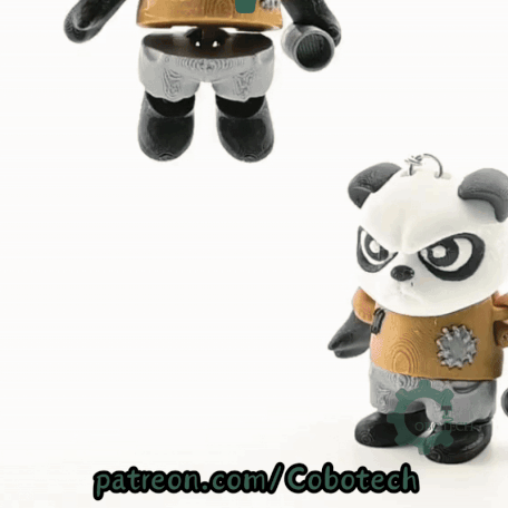 Digital Downloads - Cobotech Poor Grumpy Panda Articulated Keychain - Cute Backpack Keychain