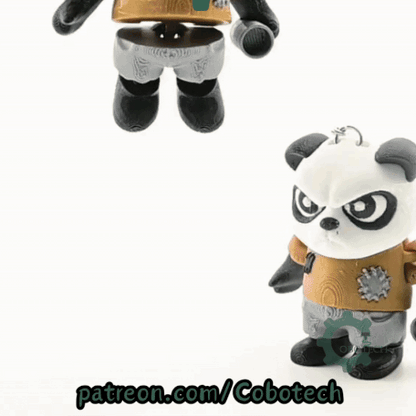 Digital Downloads - Cobotech Poor Grumpy Panda Articulated Keychain - Cute Backpack Keychain