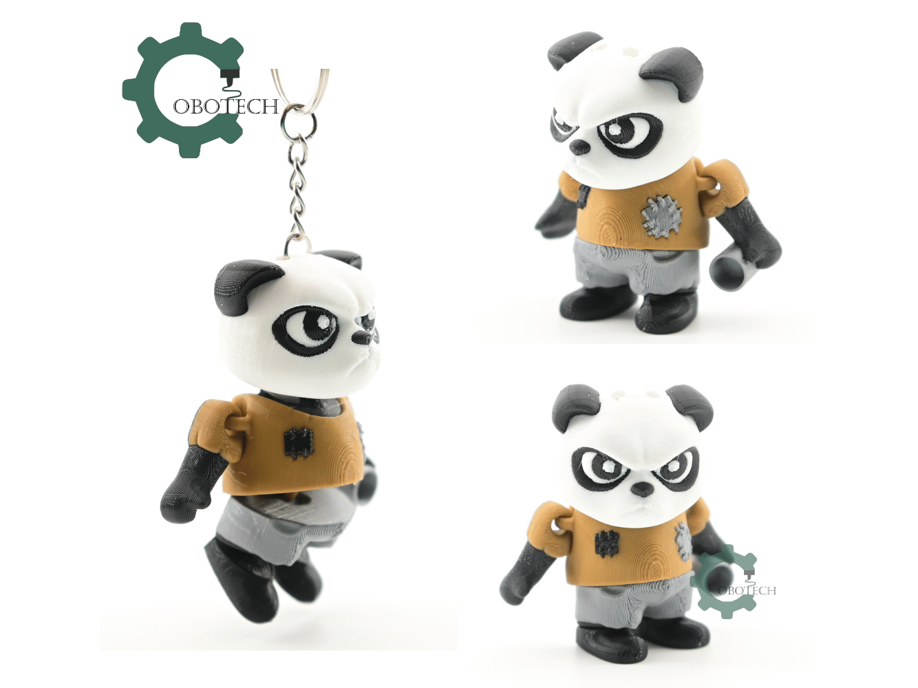 Digital Downloads - Cobotech Poor Grumpy Panda Articulated Keychain - Cute Backpack Keychain