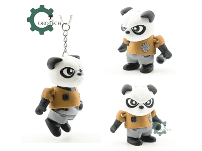 Digital Downloads - Cobotech Poor Grumpy Panda Articulated Keychain - Cute Backpack Keychain