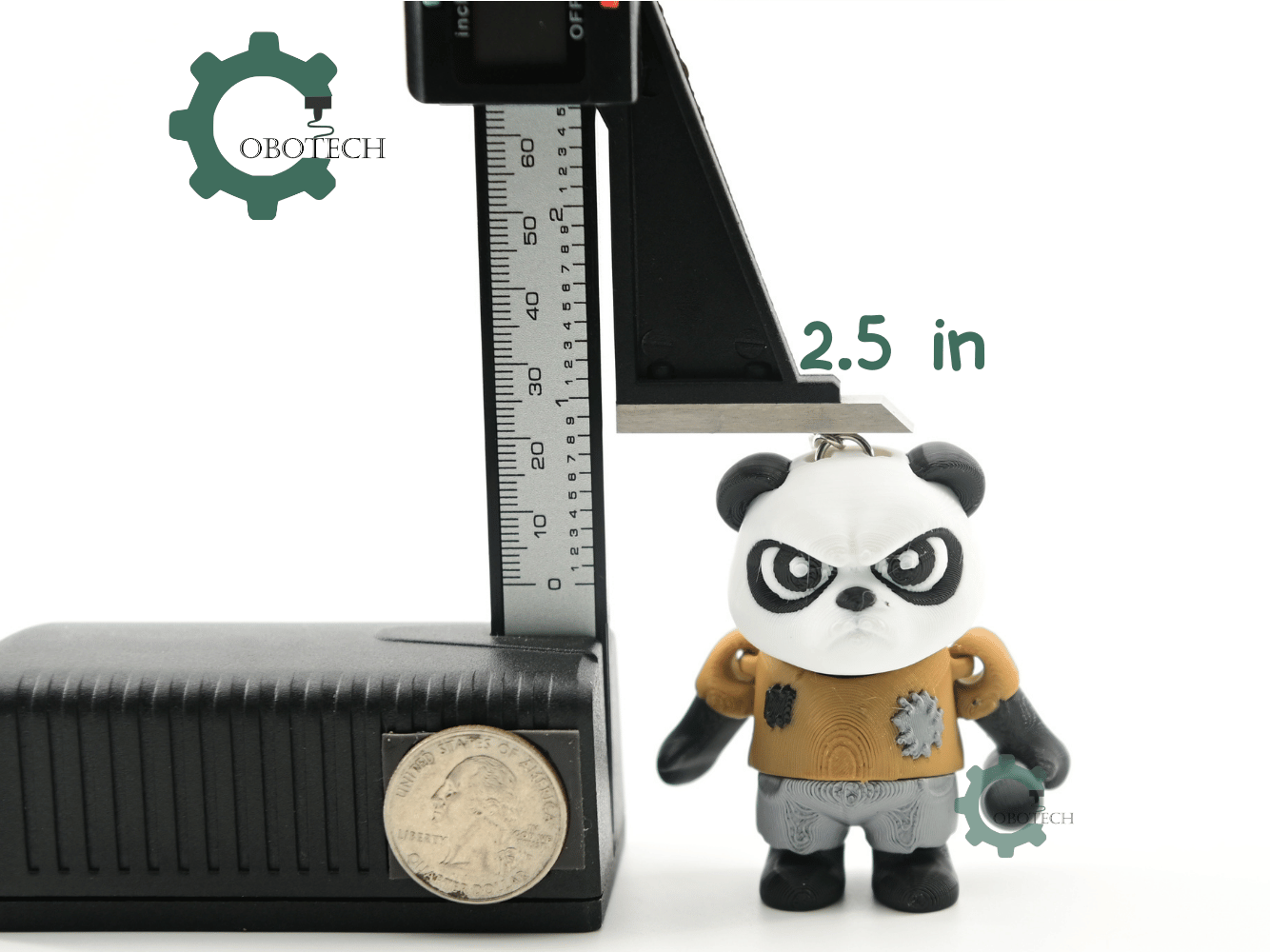 Digital Downloads - Cobotech Poor Grumpy Panda Articulated Keychain - Cute Backpack Keychain