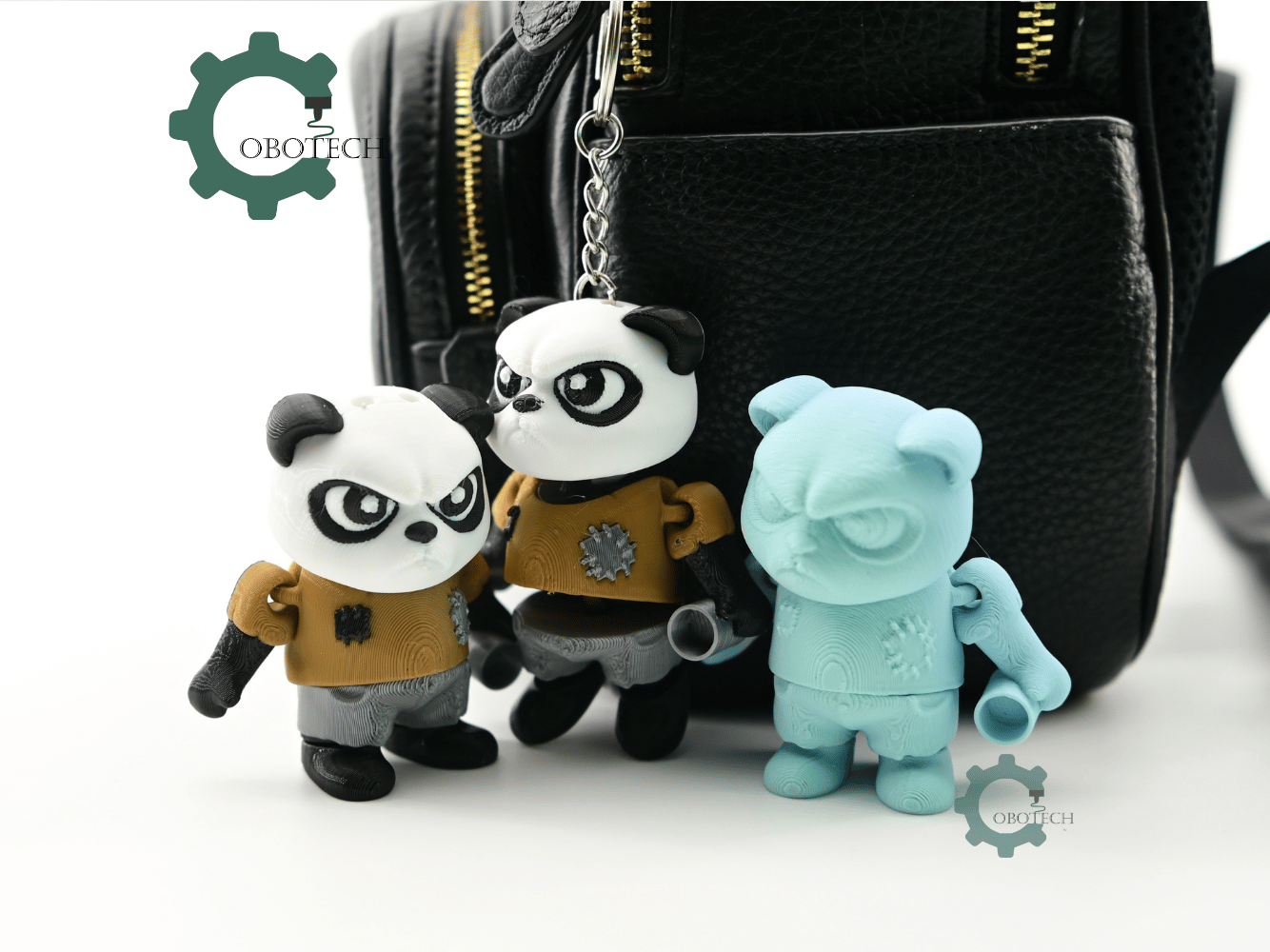 Digital Downloads - Cobotech Poor Grumpy Panda Articulated Keychain - Cute Backpack Keychain