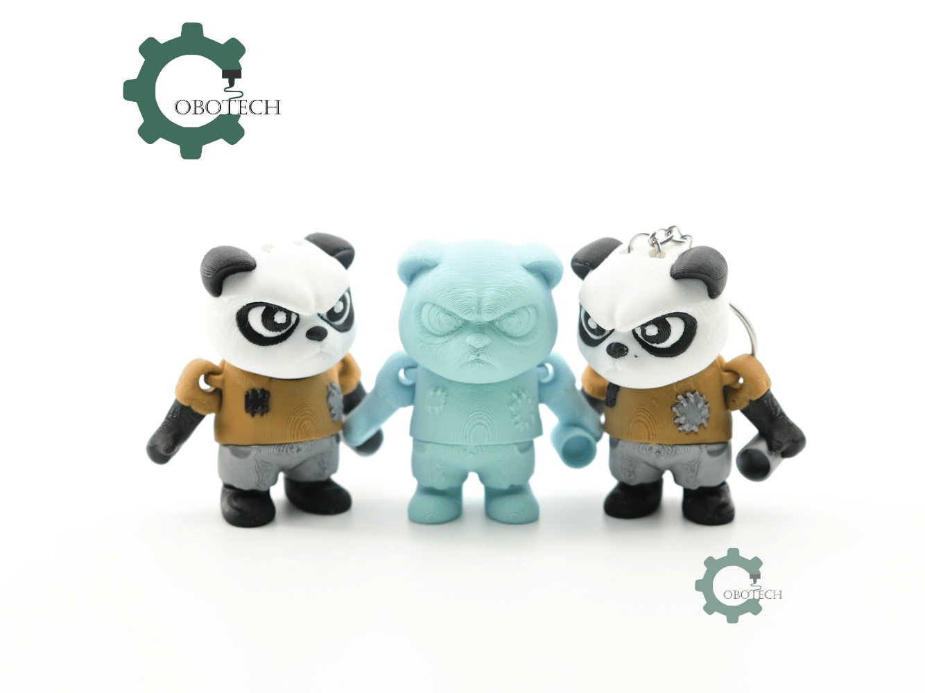 Digital Downloads - Cobotech Poor Grumpy Panda Articulated Keychain - Cute Backpack Keychain
