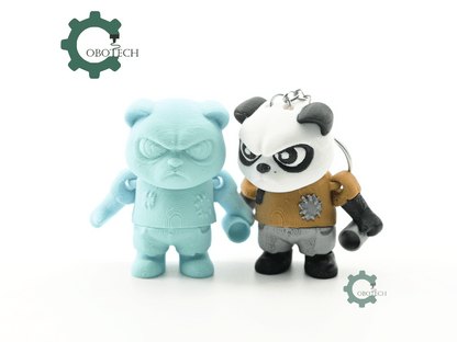 Digital Downloads - Cobotech Poor Grumpy Panda Articulated Keychain - Cute Backpack Keychain