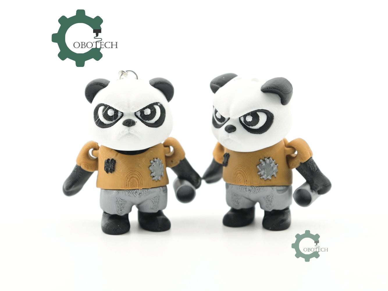 Digital Downloads - Cobotech Poor Grumpy Panda Articulated Keychain - Cute Backpack Keychain