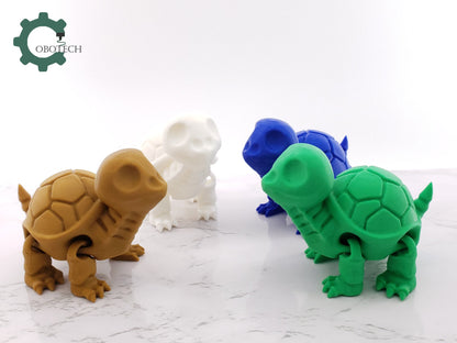 Cobotech 3D Print Articulated Turtle Skeleton, Unique Home Decor, Desk Decorations, Stress Toy, Cool Gift