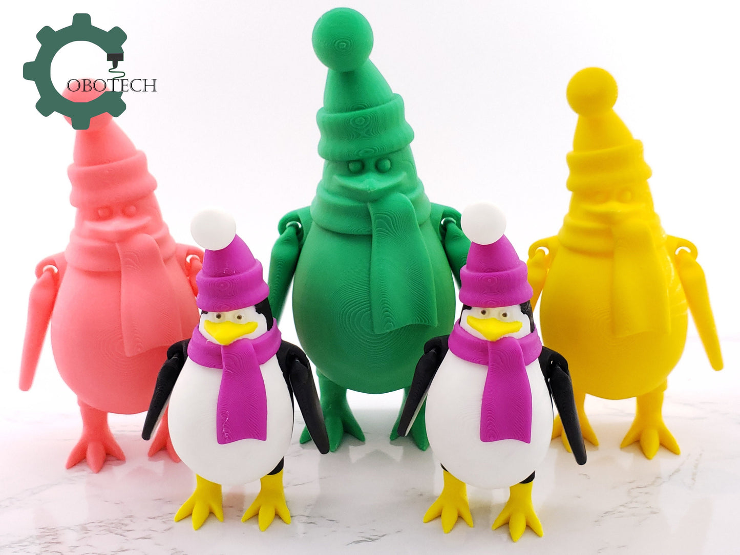 Cobotech 3D Printed Articulated Penguin, Penguin Figure, Home/Desk Décor, Unique Gift, 3D Printed Fidget Toys