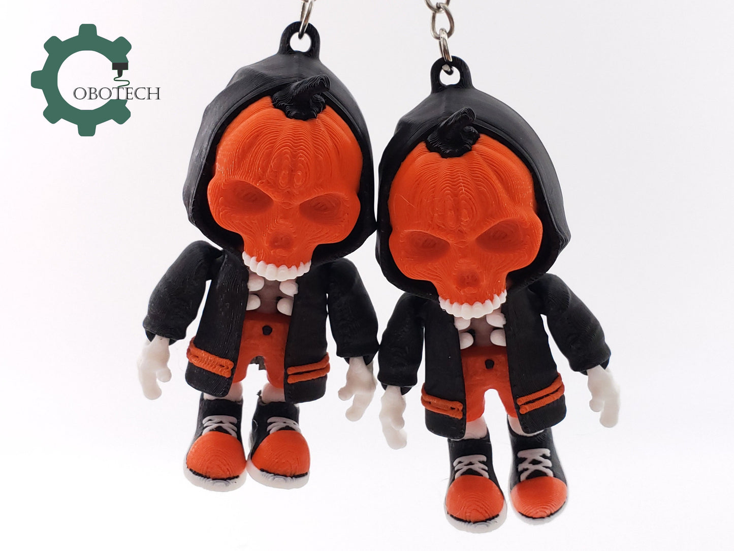 Digital Downloads Cobotech Articulated Hoodie Skull Pumpkin Keychain by Cobotech