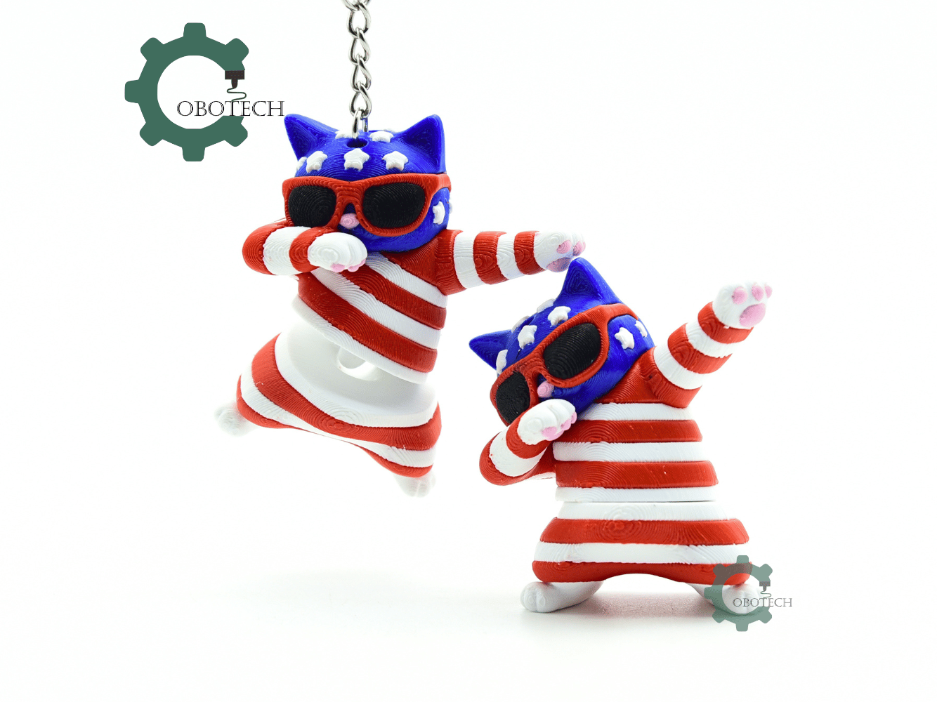 Cobotech-Patriotic Dabbing Cat for July 4th Articulated Keychain_01.png