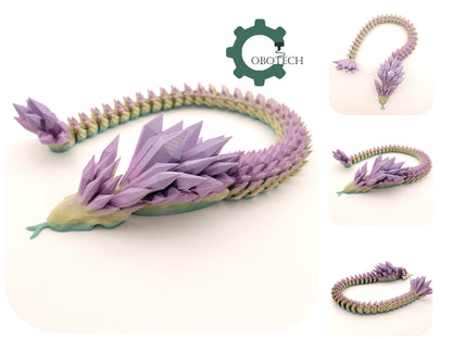 3D Print Articulated Crystal Cobra by Cobotech, Articulated Snake, Desk/Home Decor, Cool Gift