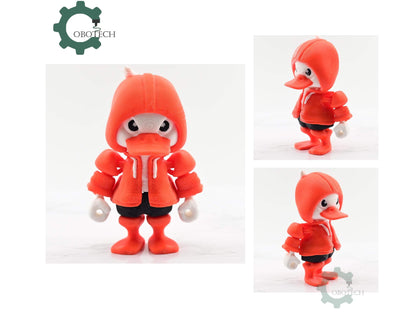 Digital Downloads Articulated Duck in a Hoodie by   - Fidget Toy - Desk decor - Unique Gifts