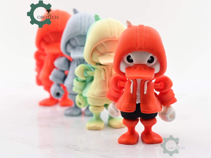 Digital Downloads Articulated Duck in a Hoodie by   - Fidget Toy - Desk decor - Unique Gifts