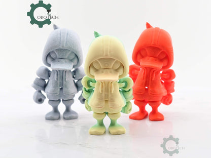 Digital Downloads Articulated Duck in a Hoodie by   - Fidget Toy - Desk decor - Unique Gifts