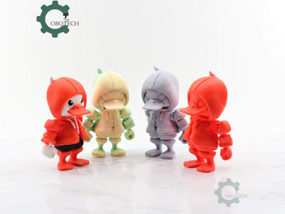 Digital Downloads Articulated Duck in a Hoodie by   - Fidget Toy - Desk decor - Unique Gifts