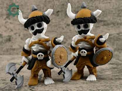 Articulated Bone Viking by Cobotech, 3D Printed Skeleton Viking, Cute Skelly Viking, Skeleton Toys, Desk Decor, Unique Gifts