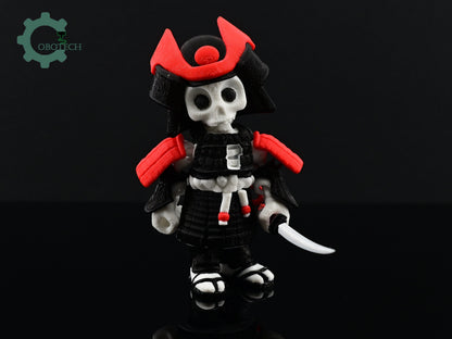 3D Print Articulated Bone Samurai by Cobotech, Skelly Samurai, Skeleton Samurai Toys, Desk Decor, Cool Gifts