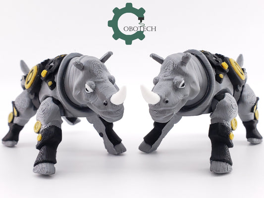 3D Print Articulated RhinoGuard by Cobotech, Articulated Rhino, Articulated Toys, Desk Decor, Cool Gift