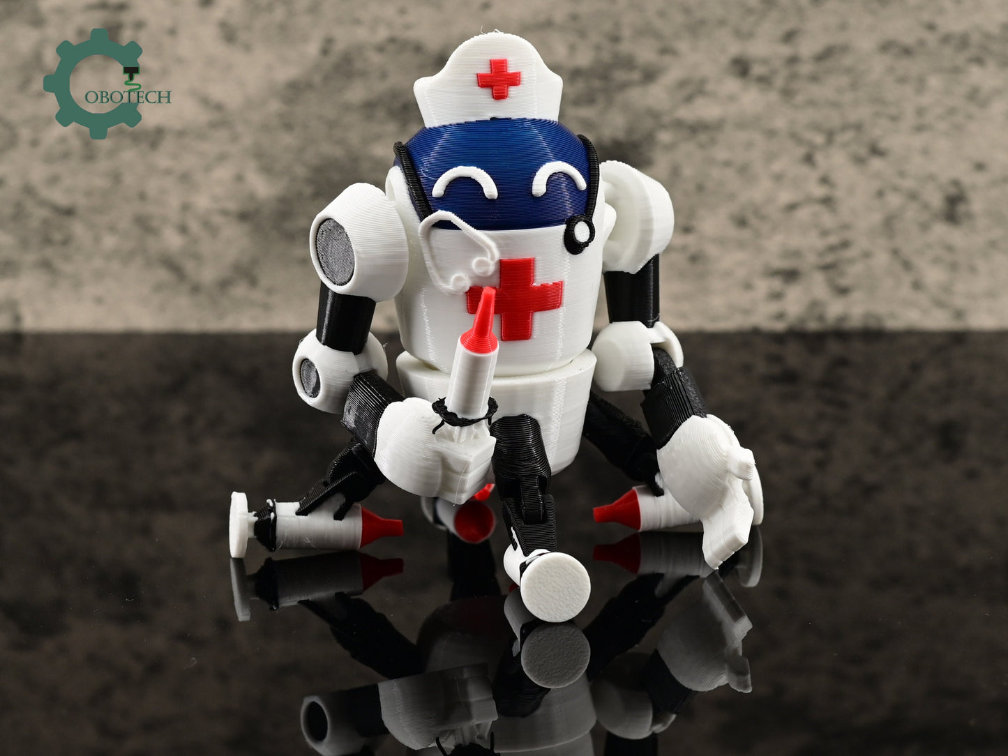 3D Print Articulated Robo Nurse, Unique Gift for Robot Lovers.