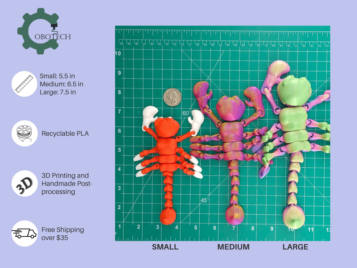 3D Print Articulated Scorpion Toy by Cobotech, Articulated Toys, Desk Decor, Cool Gift