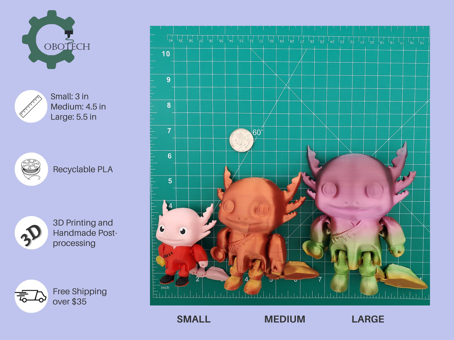 3D Print Articulated Lunar New Year Axolotl by Cobotech, Articulated Axolotl , Fidget Toy, Home/Desk Decoration, Unique Gift