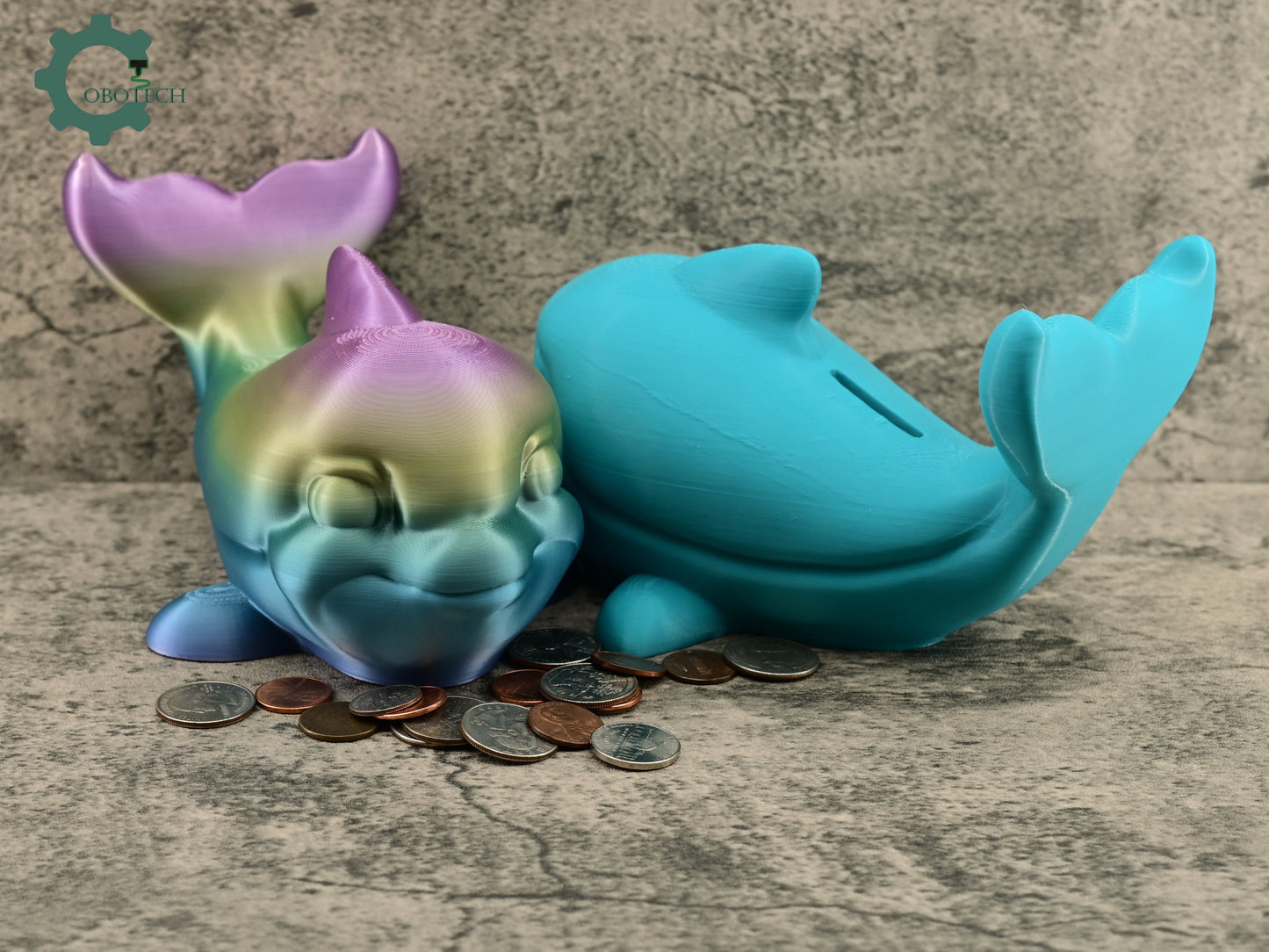 Dolphin Piggy Bank, Cute Dolphin Coin Storage Bank, Cute Piggy Bank Gifts, 3D Printed Dolphin Piggy Bank by Cobotech