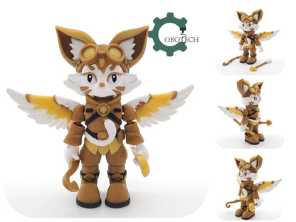 Digital Downloads Cobotech Articulated Steampunk Cat Cupid by Cobotech