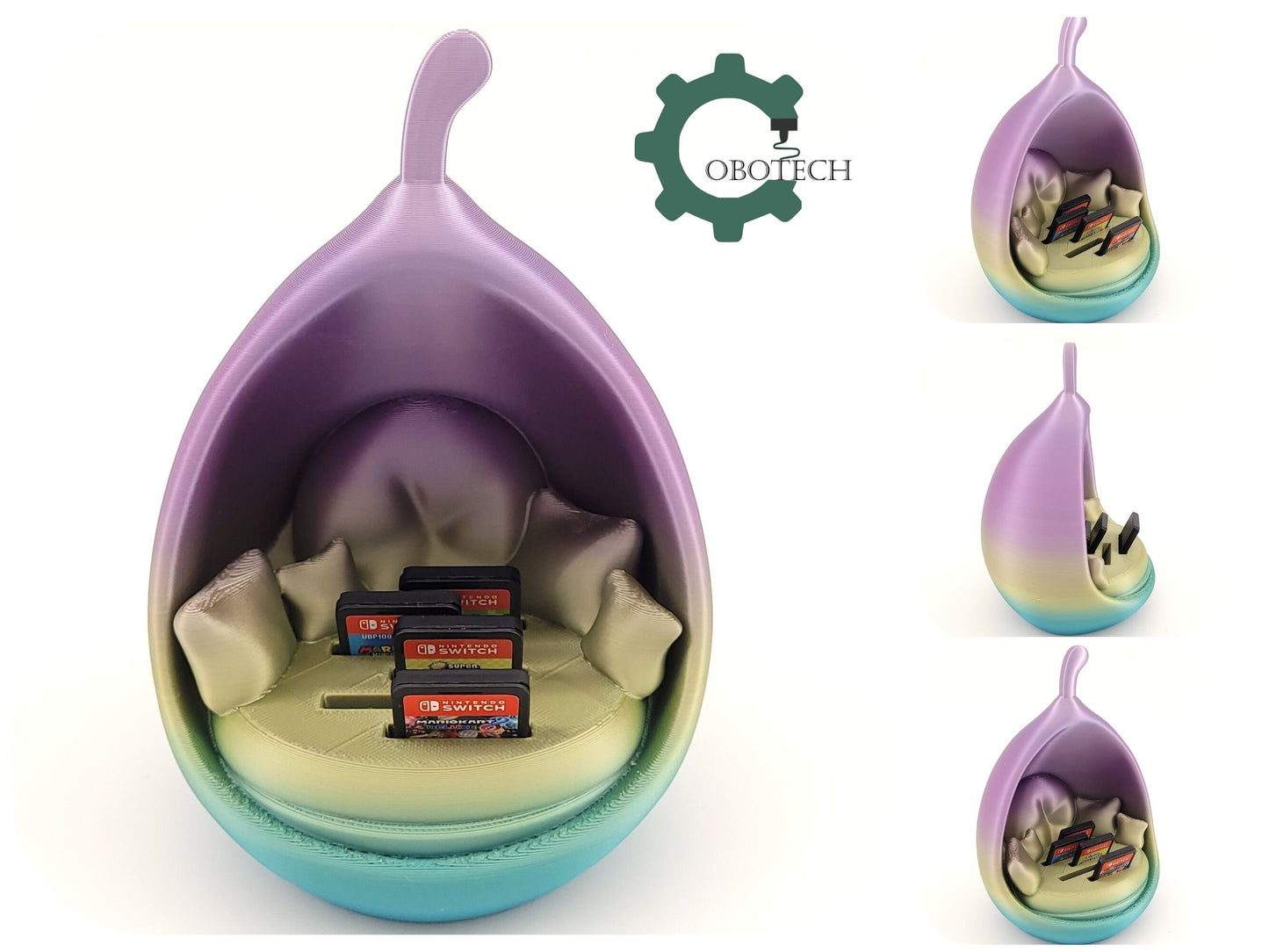 3D Print Nintendo Card Holder Pear Shaped Sofa by Cobotech, Game Card Organizer, Nintendo Card Pear Holder, Desk/Home Decor, Cool Gift