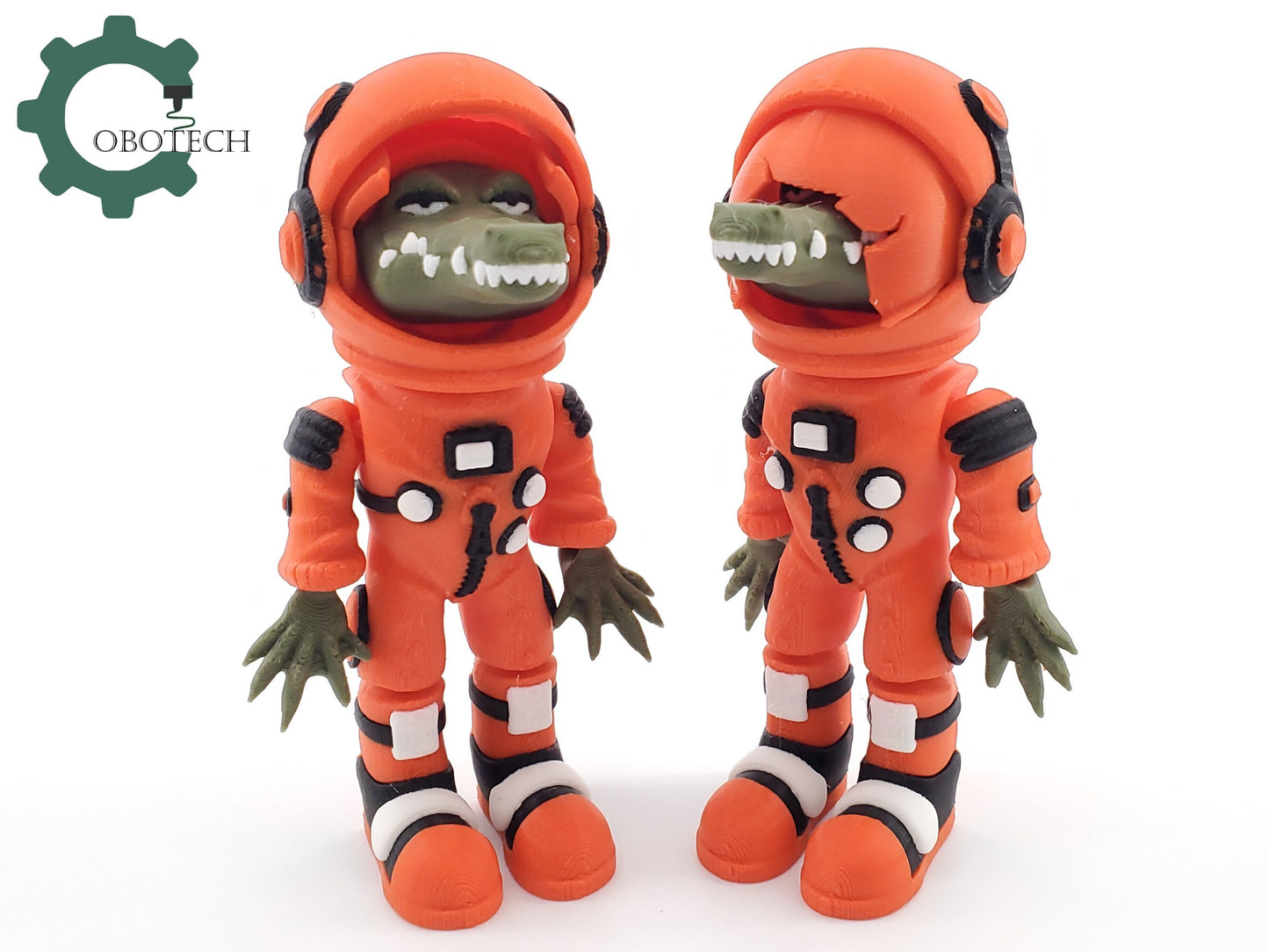 3D Print Articulated Gator Astronaut by Cobotech, Articulated Toys, Desk Decor, Cool Gift