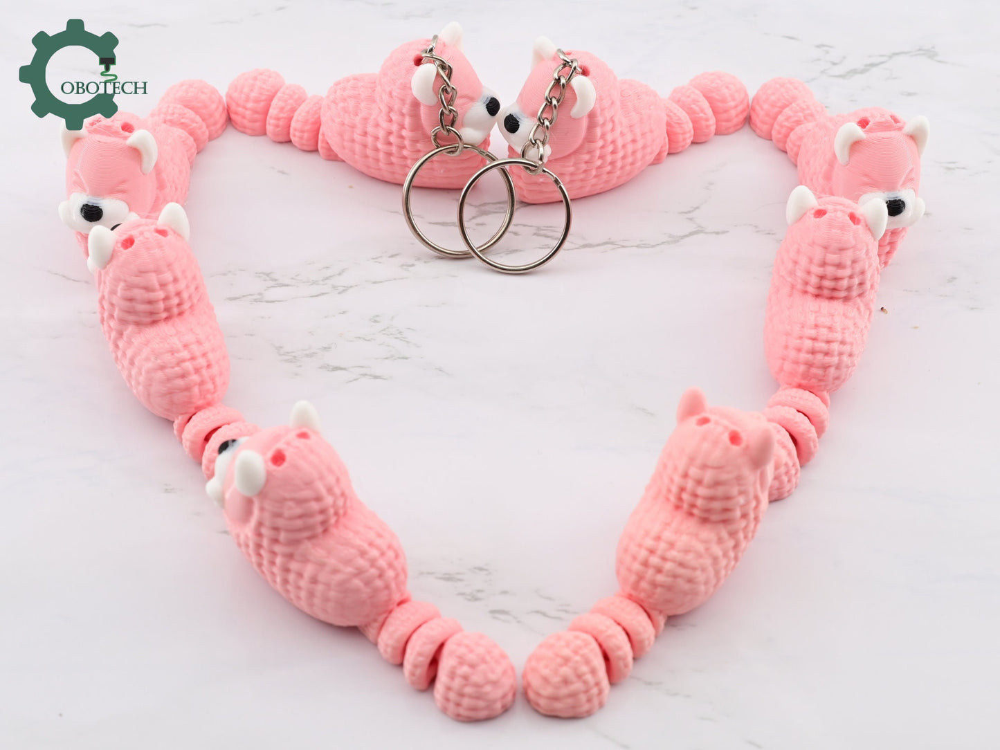 3D Printed Crochet Heart Dog Keychain - Unique Gifts for Dog Lovers - Cute Keychain Charm - Unique Adorable Keychain Gift