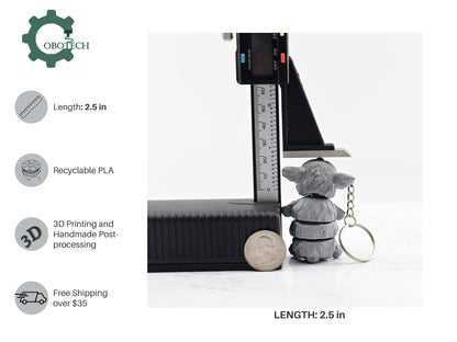 Cute Articulated Koala Keychain by Cobotech - 3d printed backpack keychain - unique adorable keychain gifts