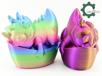 3D Printed Baby Dragon Piggy Bank by Cobotech, Lucky Dragon Piggy Bank Gifts, Desk/Home Decor, Cool Gift