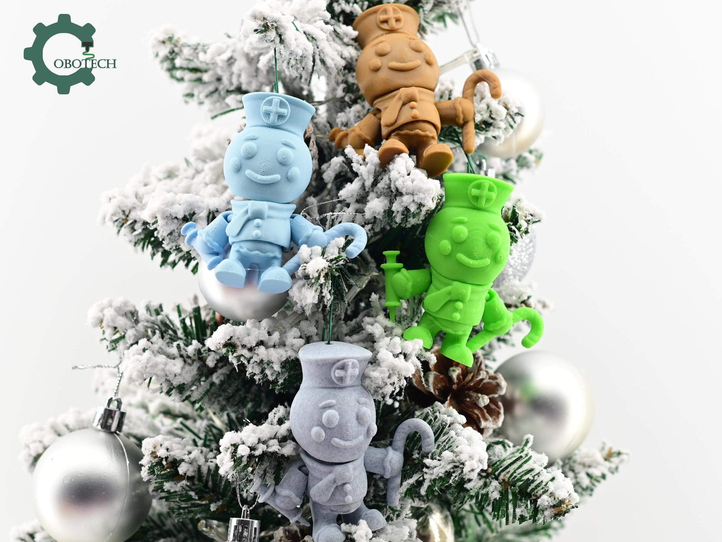 Digital Downloads Cobotech Articulated Gingerbread Nurse Ornament - Gingerbread Christmas Ornaments - Christmas Decor - Christmas Gifts for Nurses