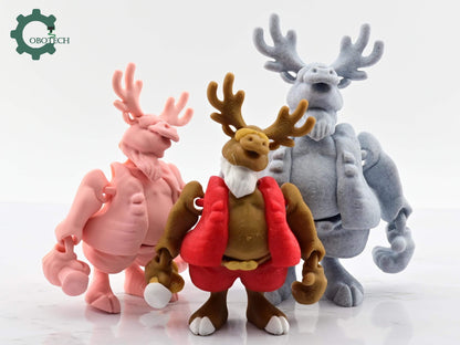 Digital Downloads Cobotech Articulated Moose Drinking Beer - Fun Cobotech Unique Toys - Fun Christmas Decor - Fun Desk Decor