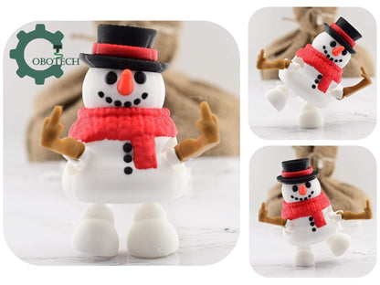 Digital Downloads Cobotech Articulated Posable Middle Finger Snowman - Fun Snowman Ornaments - Christmas Decor - Cobotech Christmas