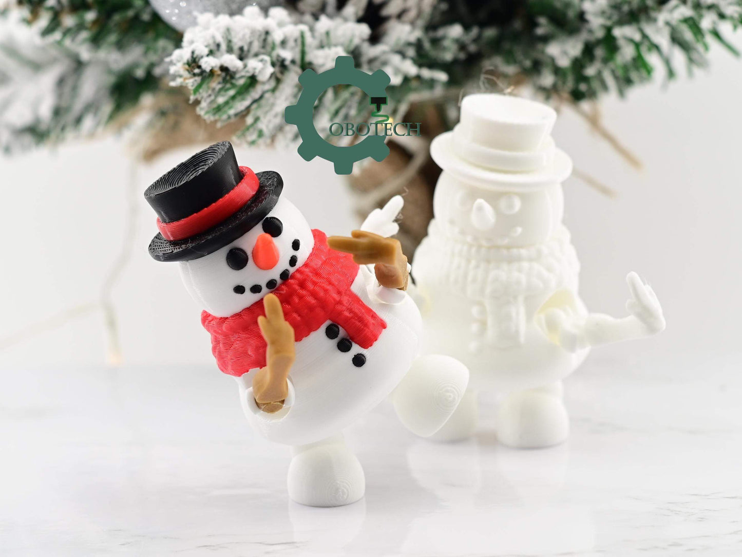 Digital Downloads Cobotech Articulated Posable Middle Finger Snowman - Fun Snowman Ornaments - Christmas Decor - Cobotech Christmas