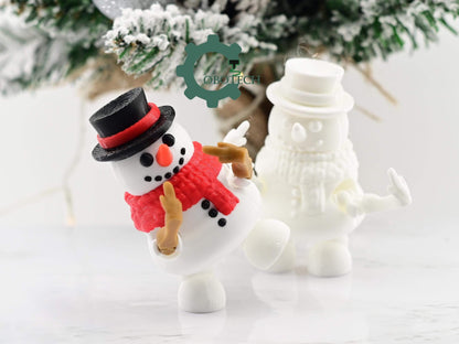 Digital Downloads Cobotech Articulated Posable Middle Finger Snowman - Fun Snowman Ornaments - Christmas Decor - Cobotech Christmas