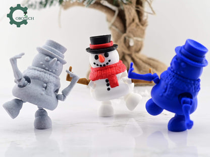 Digital Downloads Cobotech Articulated Posable Middle Finger Snowman - Fun Snowman Ornaments - Christmas Decor - Cobotech Christmas