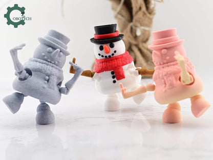 Digital Downloads Cobotech Articulated Posable Middle Finger Snowman - Fun Snowman Ornaments - Christmas Decor - Cobotech Christmas