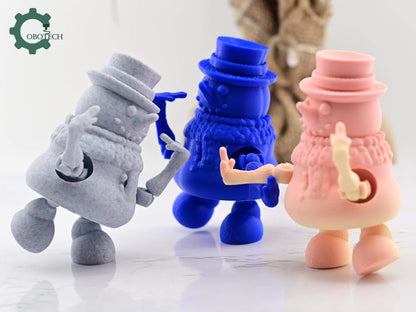 Digital Downloads Cobotech Articulated Posable Middle Finger Snowman - Fun Snowman Ornaments - Christmas Decor - Cobotech Christmas