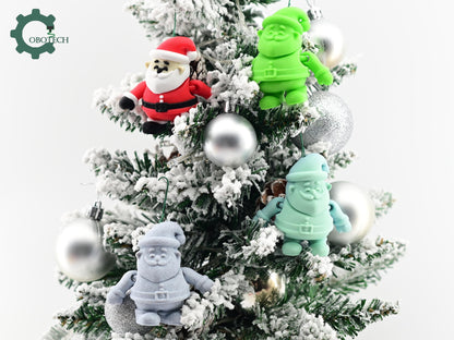 Digital Downloads Cobotech Articulated Santa Ornament - Cute Santa Ornaments - Christmas Decor - Cobotech Christmas