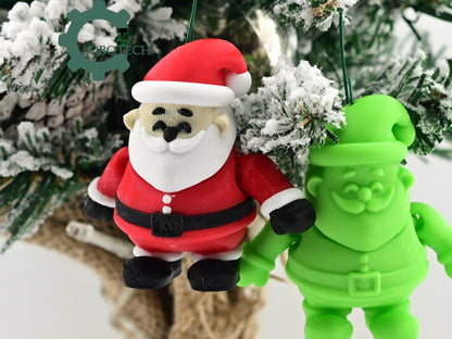 Digital Downloads Cobotech Articulated Santa Ornament - Cute Santa Ornaments - Christmas Decor - Cobotech Christmas