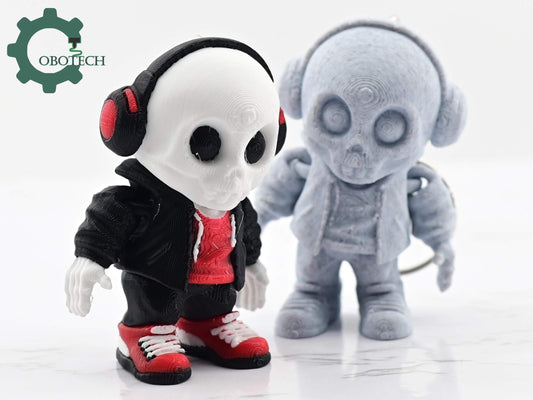 Exclusive Model, Not for Sale - Digital Downloads Cobotech Articulated Skull Hoodie Keychain - Fun Cobotech Unique Toys - Unique Gifts - Backpack Keychain