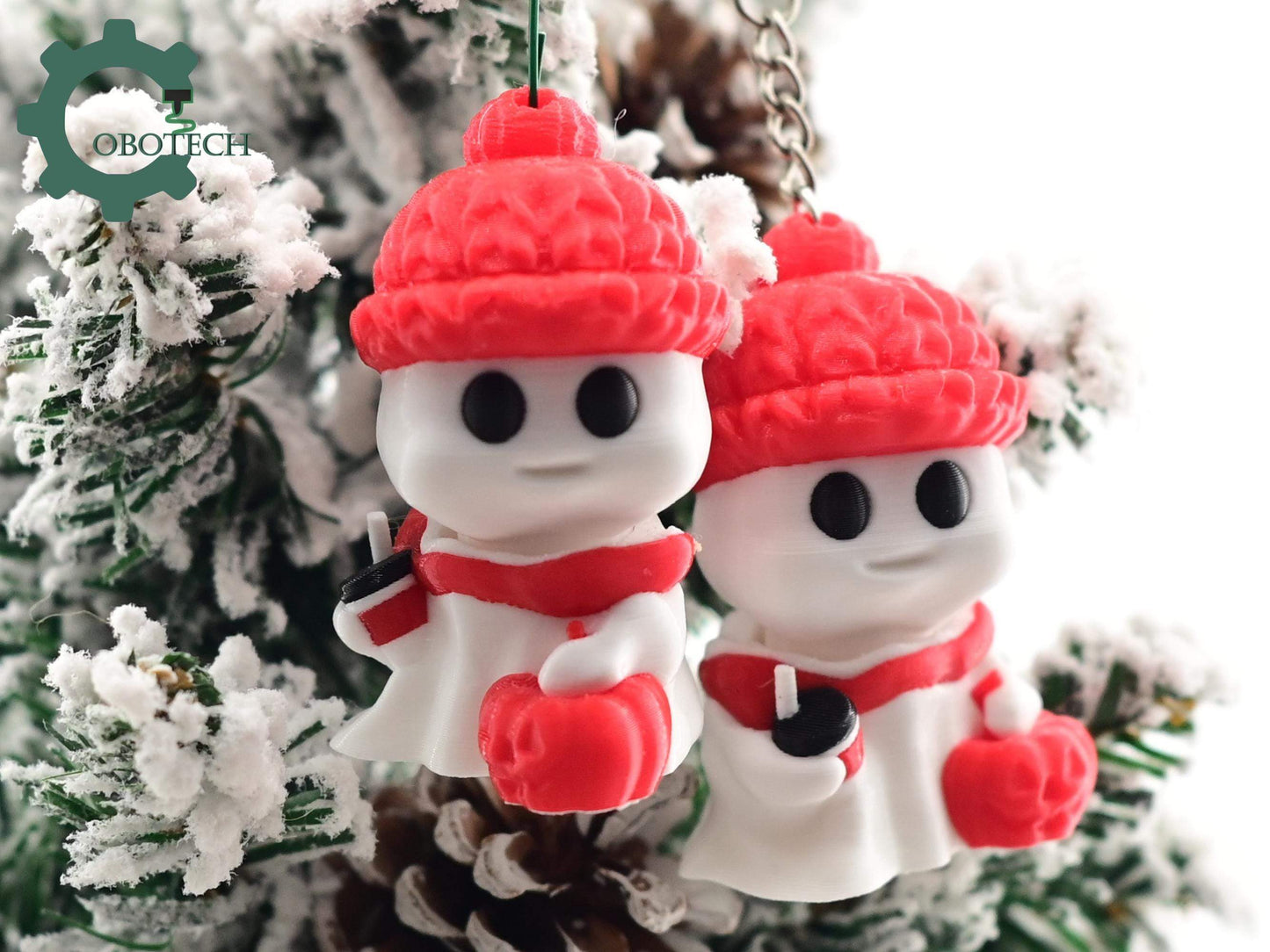 Digital Downloads Cobotech Cute Twisty Ghost Ornament - Christmas Ornaments - Christmas Decor - Christmas Gifts - Cute Ghost Christmas Ornaments and Gifts